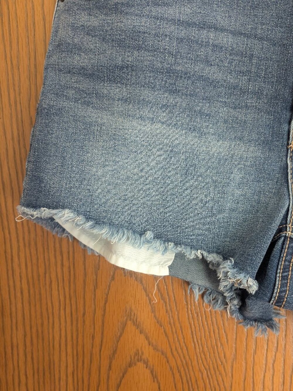Rewash Button Fly Raw Hem High Rise Denim Blue Jean Shorts-Junior 3/26 - Picture 5 of 6